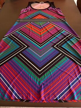 Calvin Klein Purple, Orange & Gray Chevron Tank